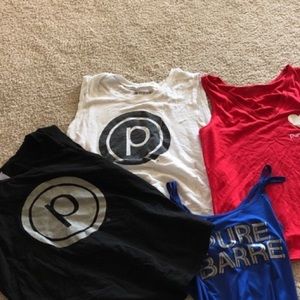 Black white and red pure barre tanks